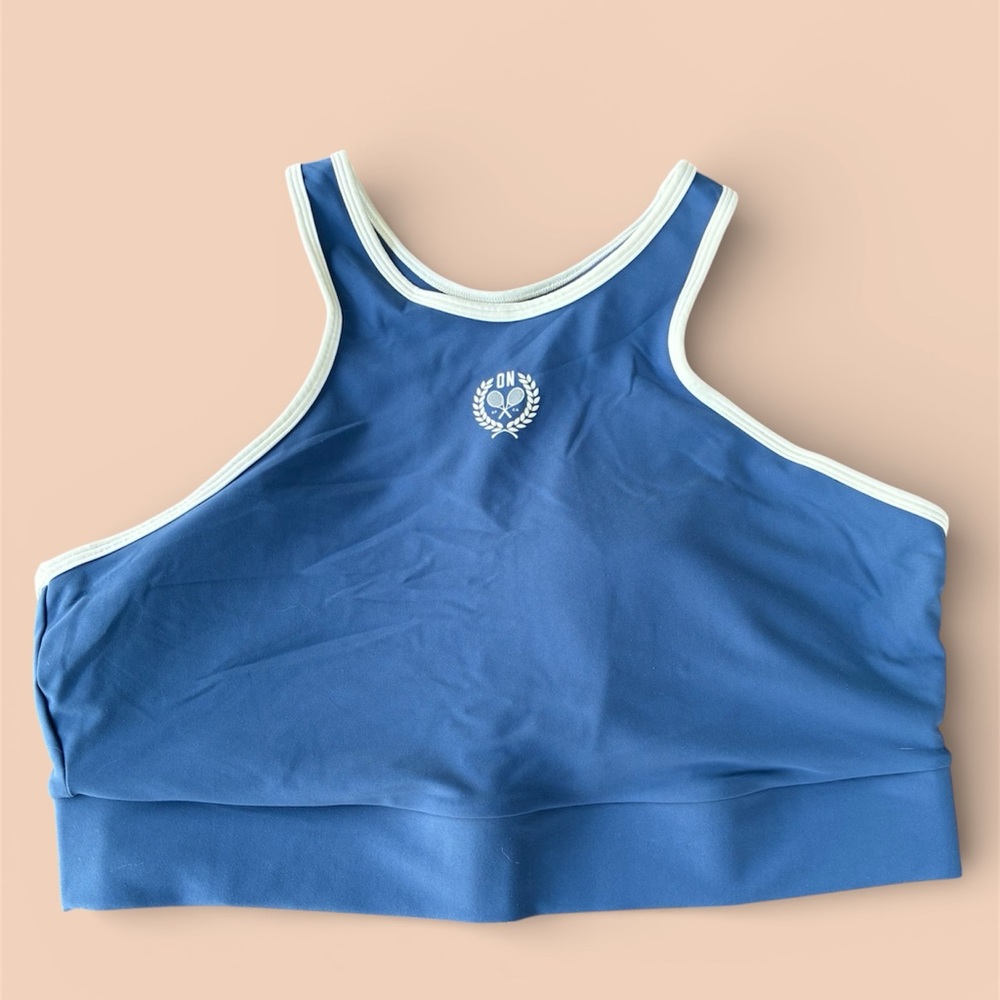 Old Navy Powersoft Racerback Sports Bra Size XL Blue Go-Dry Medium